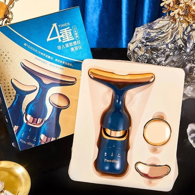 3 In 1 Facial Lifting Device Neck Facial Eye Massage Face Slimmer EMS Beauty Skin Tightening Wrinkle Anti Aging Face Massager Beauty World Shop