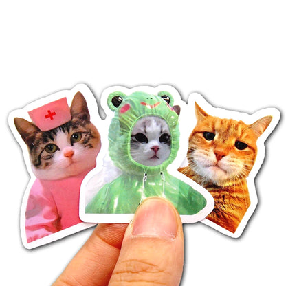 10/50/100pcs Funny Cat Stickers Cartoon Cute Decals Toy Stationery Guitar Phone Bicycle Laptop Luggage Car Graffiti Kids Sticker Beauty World Shop