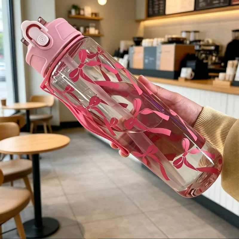 800ml/27oz Large Capacity Sports Water Bottle Leak Proof Plastic Drinking Cup With Time Scale Suitable For Travel Fitness Sports Beauty World Shop