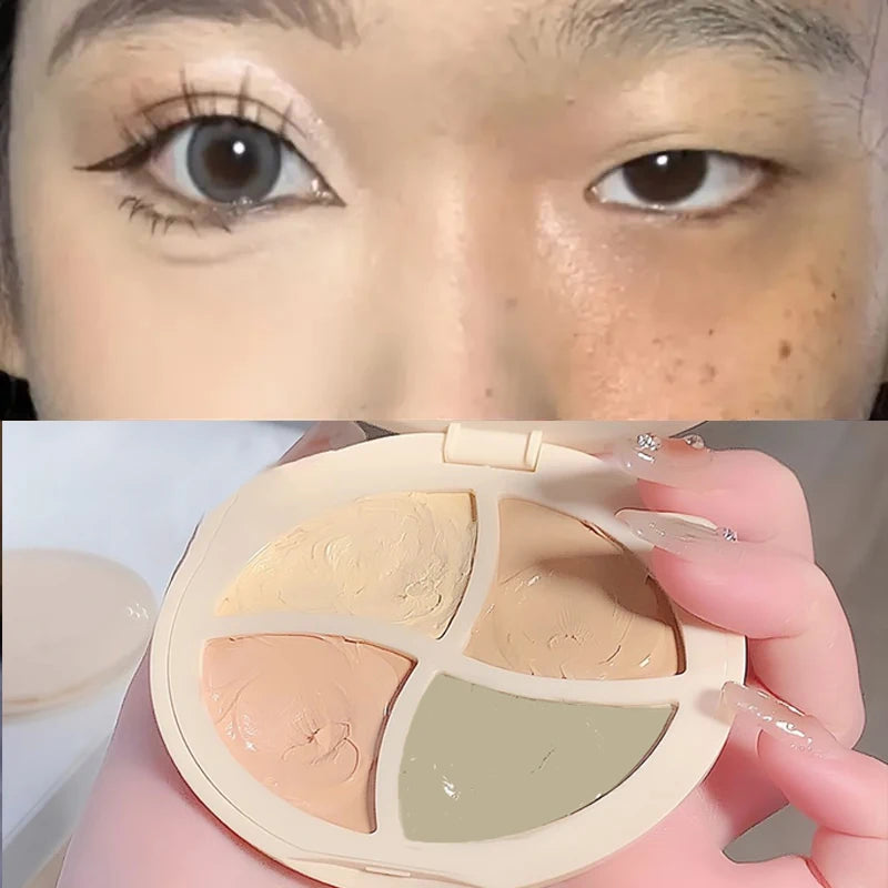 4 in 1 waterproof concealer palette, long-lasting moisturizing natural, creamy texture, covers blemishes/dark circles/acne Beauty World Shop
