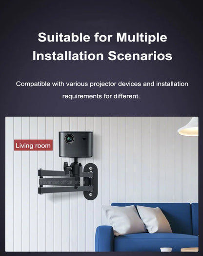 Foldable Wall Mount Projector Bracket Aluminum Alloy Retractable Durable Devices Holder for Home Bedside Hotel Office Beauty World Shop