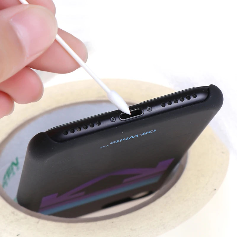 50Pcs Dust Free Disposable Cleaning Swab Cotton Stick For AirPods Earphone Headphone Phone Charge Port Accessories Beauty World Shop