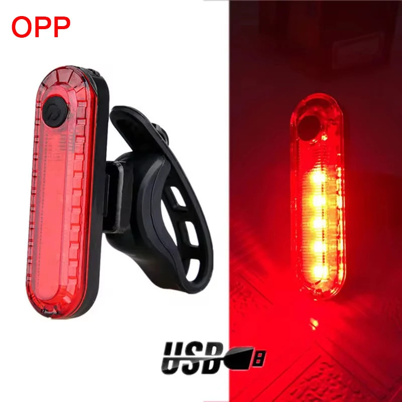 Bicycle Rear Lights USB Rechargeable Bike Tail Light Cycling Taillights Flashing 4 Modes for Night Riding Bike Light Back Lamp Beauty World Shop