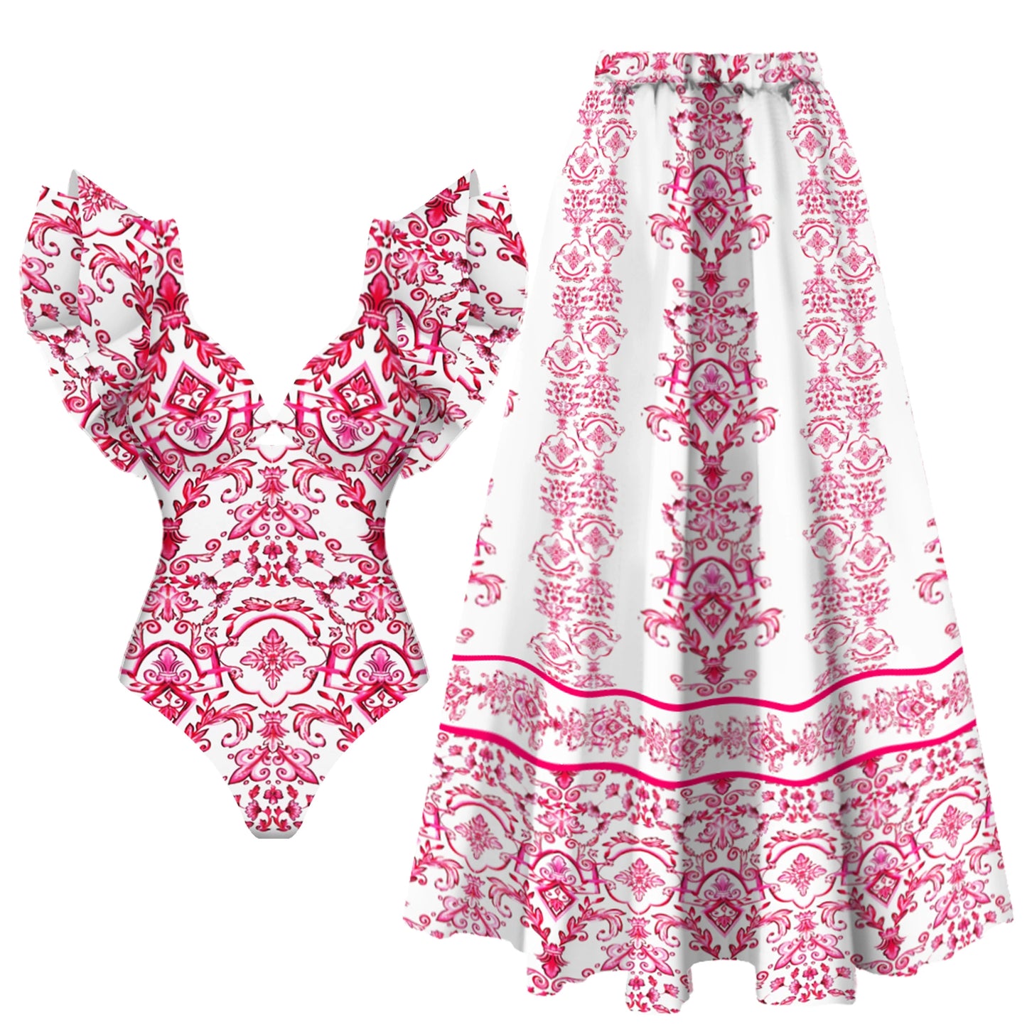 2026 New Sexy Ruffle Bikini Set Printed Brazilian Biquini Women Swimwear Skirt Bathing Suit Girls Summer Beachwear Dress Beauty World Shop