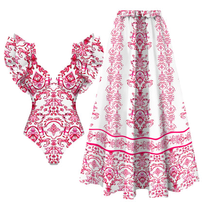 2026 New Sexy Ruffle Bikini Set Printed Brazilian Biquini Women Swimwear Skirt Bathing Suit Girls Summer Beachwear Dress Beauty World Shop