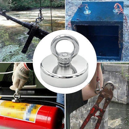 D16~D42mm Super Strong Neodymium Fishing Hook N52 Heavy Duty Rare Earth Neodymium with Countersunk Hole Eyebolt Salvage Magnetic Beauty World Shop