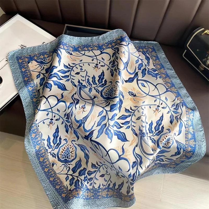 2025 New Fashion Luxury Printed Square Shawl Women 70x70cm Pashmina Silk Scarf Neck Headband Bandana Beauty World Shop