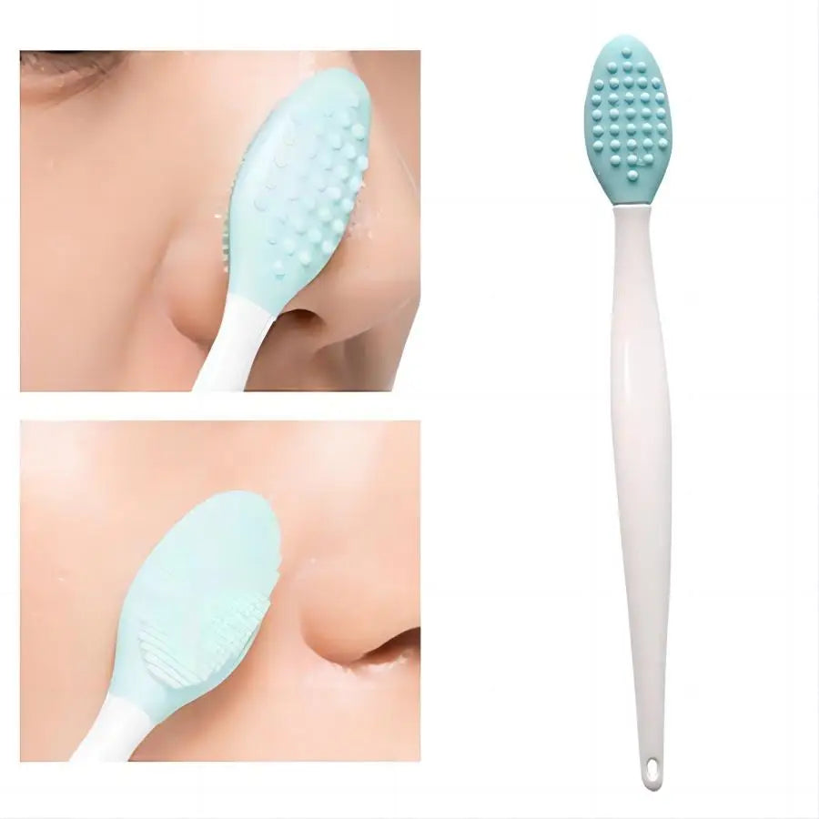 1PC/4PCS  Beauty Skin Care Wash Face Silicone Brush Exfoliating Nose Clean Blackhead Removal Brushes Tools With Replacement Head Beauty World Shop