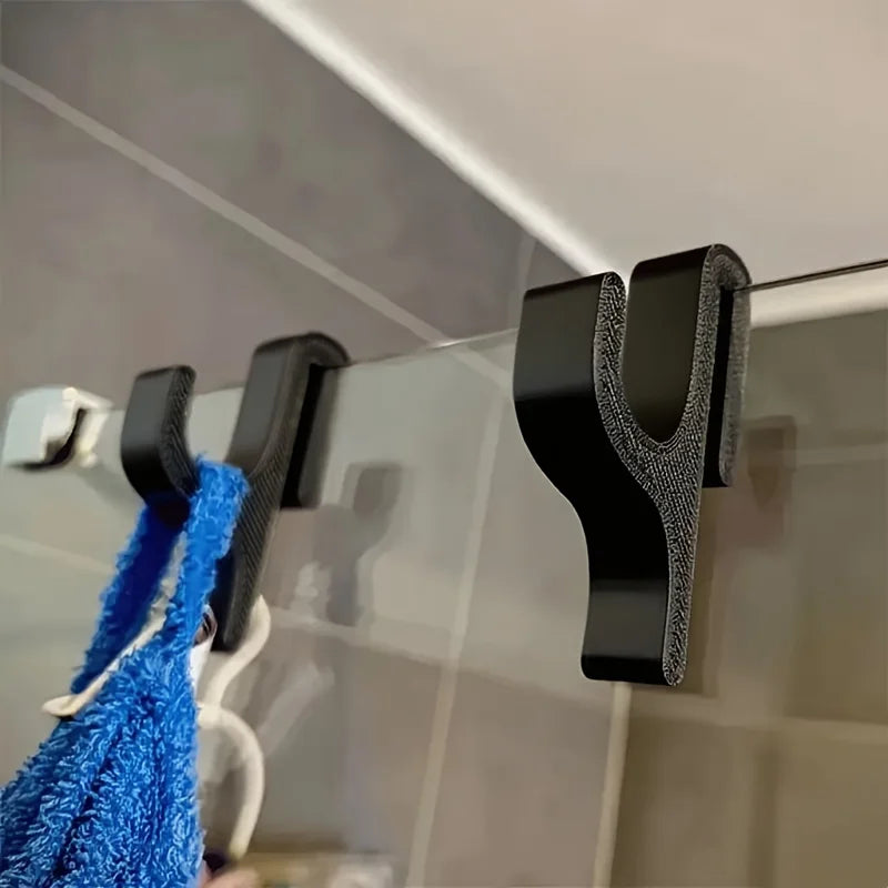 3D Shower Door Towel Hook for 8mm Glass Doors Bathroom Hanger for Clothes Towel Bathrobes Laundry Dormitory Apartment Beauty World Shop