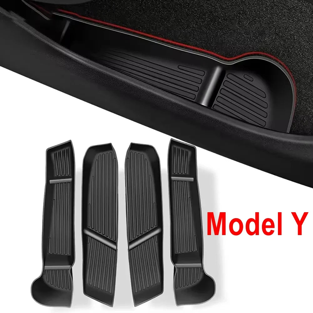 Car Door Side Storage Box for 2025 2026 Model 3 Y Juniper Door Organizer Tray Accessories Slot Pockets Insert Protector Mats Pad Beauty World Shop