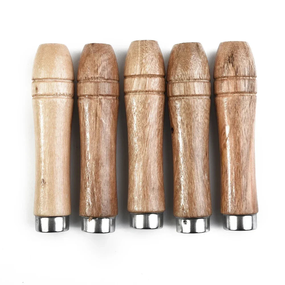 5pcs/set Wooden File Handle Replacement For Metal File,wood Rasp,screwdrivers,hand Drills For File Craft Tool Length 9cm Hole Beauty Trend Shop