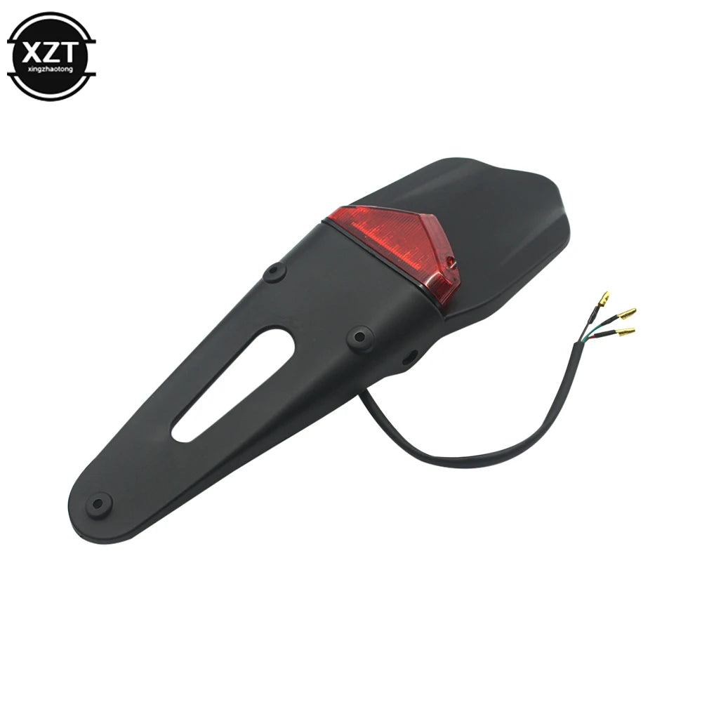 Motorcycle Universal 12V LED Taillight Brake Lamp With Rear Fender License Plate Bracket Holder for Enduro Off-Road Bike Beauty World Shop