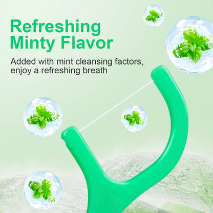 Mint dental floss stick - home portable disposable care dental floss stick - oral care - deep cleaning - interdental cleaning pr Beauty World Shop