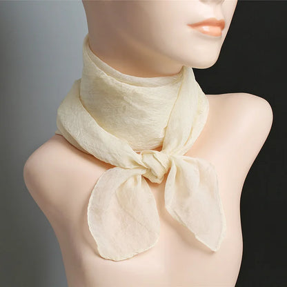 New 70X70cm Simulation Silk Scarves Women's Versatile Small Square Solid Chiffon Scarf Gauze Scarf Party Gift Beauty World Shop