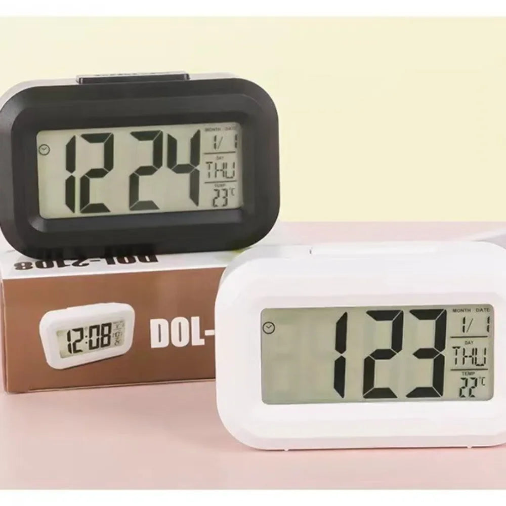 Digital Led Clock Household Bedside Battery Powered Multi-function Alarm Clock Desk Things for the Room Table Clocks Home Decor Beauty World Shop