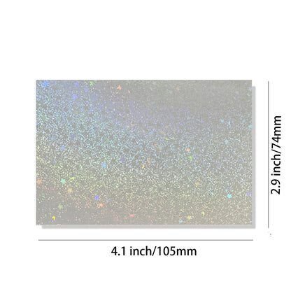 50 Sheets Sand Stars Holographic Sticker Paper 2.9×4.1 inch Glitter Clear Holographic Overlay Cold Laminating Film Self Adhesive Beauty World Shop