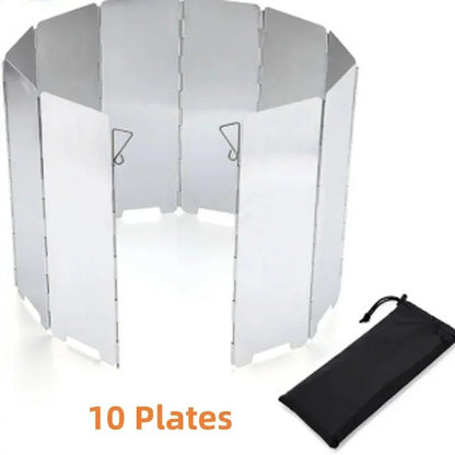 8 Plates / 10 Plates Aluminum Alloy Stove Windscreen, Ultralight Foldable Stove Windshield, Suitable For Outdoor Camping, Picnic Beauty World Shop