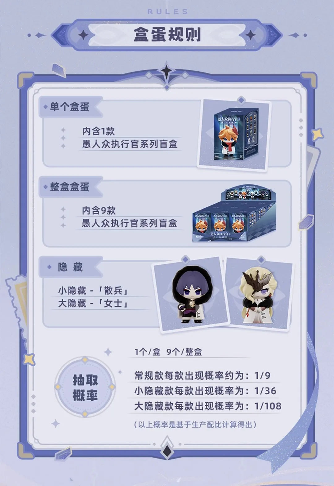Mihoyo Genshin Impact Fatui Harbinger Q Version Series Blind Box Desktop Mini Doll Model Toys Trend Decoration Surprise Gifts Beauty World Shop