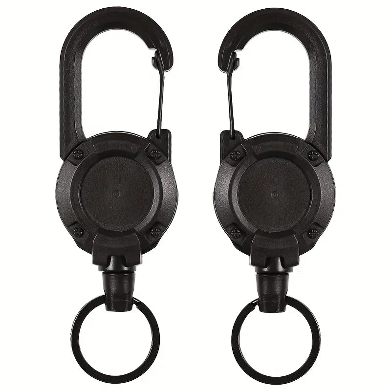1/2/4pcs Extendable Retractable Holders Keychain Badge Reels Heavy Duty Clip With Carabiner Key Chain For Men Outdoor Bags Beauty Fashion