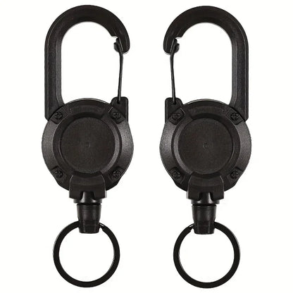 1/2/4pcs Extendable Retractable Holders Keychain Badge Reels Heavy Duty Clip With Carabiner Key Chain For Men Outdoor Bags Beauty Fashion