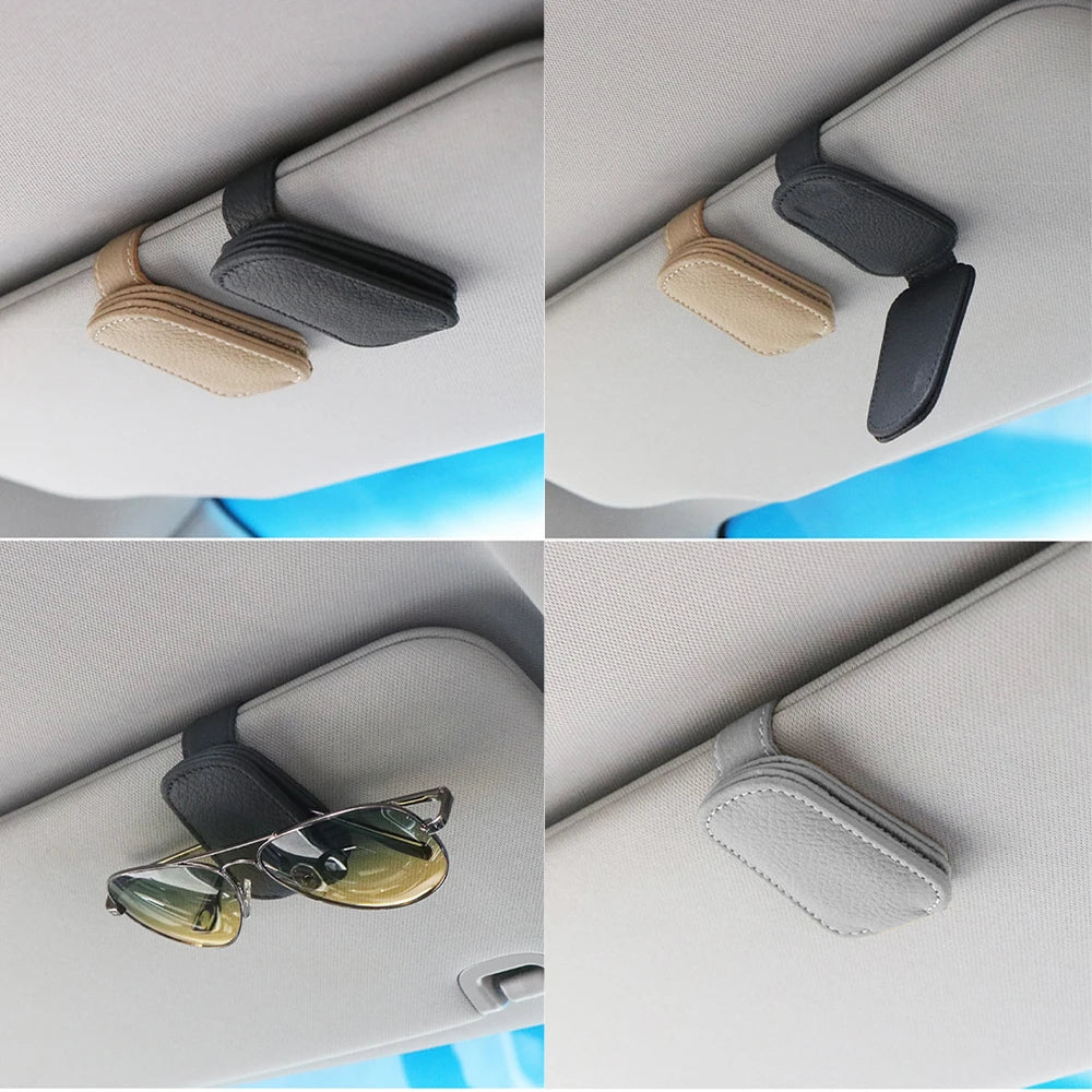 Universal Car Sunglasses Clip Card Ticket Holder Stand Fastener Pen Case Eyeglasses Sun Visor Car Accessories Beauty World Shop