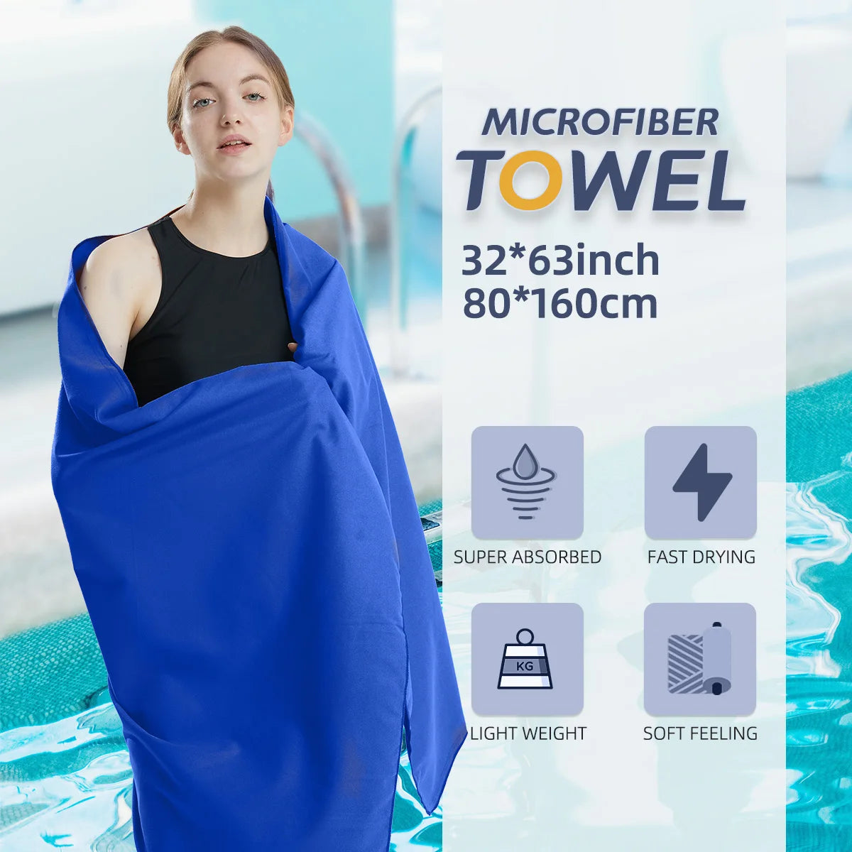 Microfiber Towel Quick Dry Towel Travel Towel Sports Towel Beach Towel Sandproof Soft Light Towel For Swim, Yoga, Gym Beauty World Shop