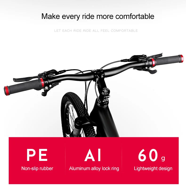 MTB Bicycle Rubber Grips Alloy Lock Bilateral Lock Handlebar Grips Anti Slip Cycling Handlebar Sleeve BMX Bicycle Accessories Beauty World Shop
