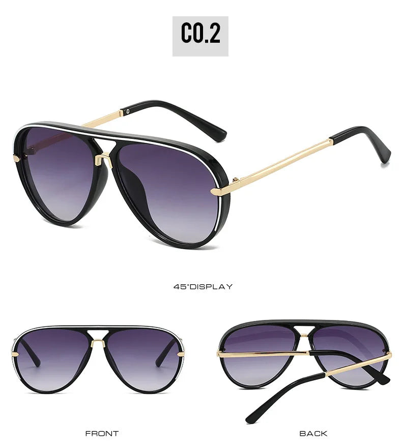 Trendy Oversized Pilot Sunglasses Women Men Vintage Retro Classic Designer Sun Glasses UV400 Protection Fashion Ladies Shades Beauty World Shop