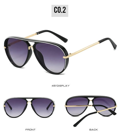 Trendy Oversized Pilot Sunglasses Women Men Vintage Retro Classic Designer Sun Glasses UV400 Protection Fashion Ladies Shades Beauty World Shop