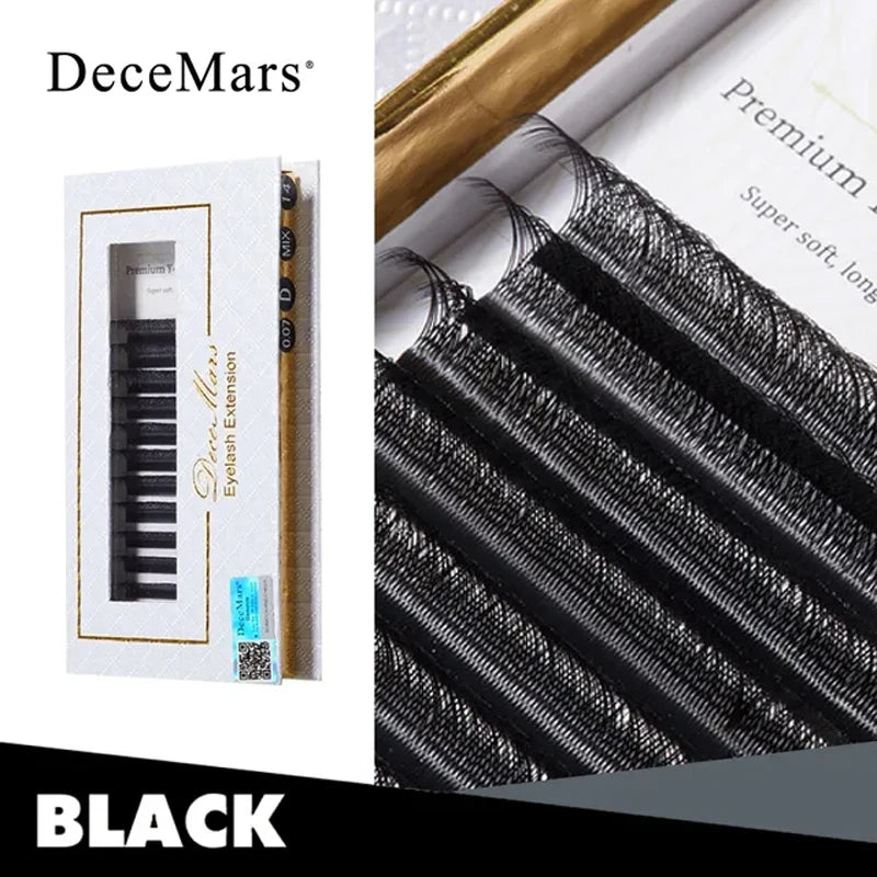 DeceMars YY Shape Black Brown Eyelashes Extensions Two Tip Lashes C/D Curl High Quality Idividual Beauty World Shop