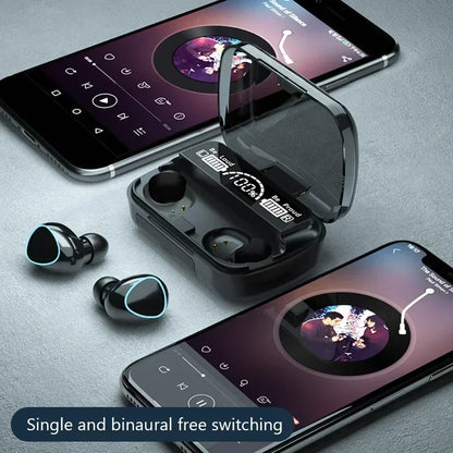 New TWS Bluetooth Earphones Handfree LED Dispay Headphones Bluetooth HiFi Stereo Music Wireless Earbuds for all smartphones Beauty Fashion