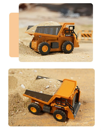 ZWN 1:64 RC Model Car 2.4G Remote Control Excavator Dump Truck Forklift Alloy Plastic Simulation Construction Vehicle Kids Toy Beauty World Shop