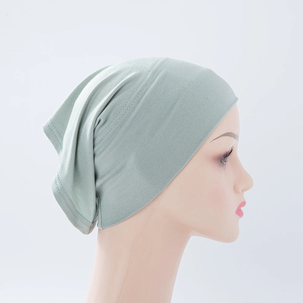 56colors Fashion Women Inner Hijab Tube Muslim Cap Bonnet Plain Islamic Underscarf Bamboo Jersey Undercaps Beauty World Shop