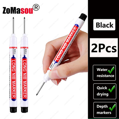 1-100Pcs 2cm Waterproof Long Head Markers Deep Hole Marker Pen for Metal Carpenter Red/Black/Blue/Green Ink Woodworking Tools Beauty World Shop