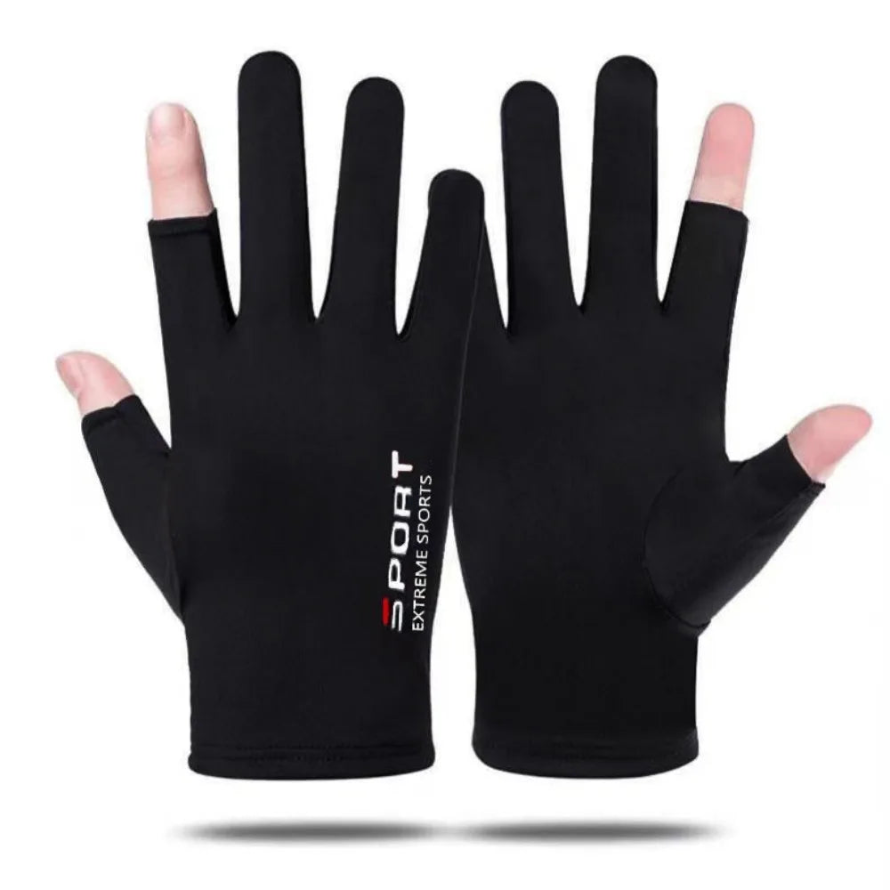 Ice Silk Halffinger Cycling Gloves for Men and Women Outdoor Sports Fitness Driving Fishing Highelastic Comfortable Beauty World Shop
