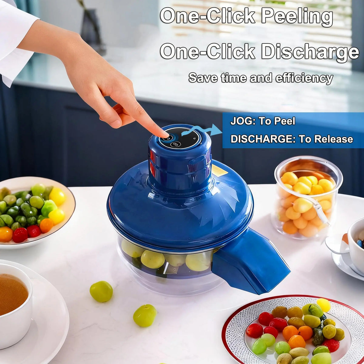 Automatic Electric Fruit Peeler Intelligent Peeling Machine Portable Wireless Grape/tomato/Garlic Peeler for Home Fast Kitchen Beauty World Shop