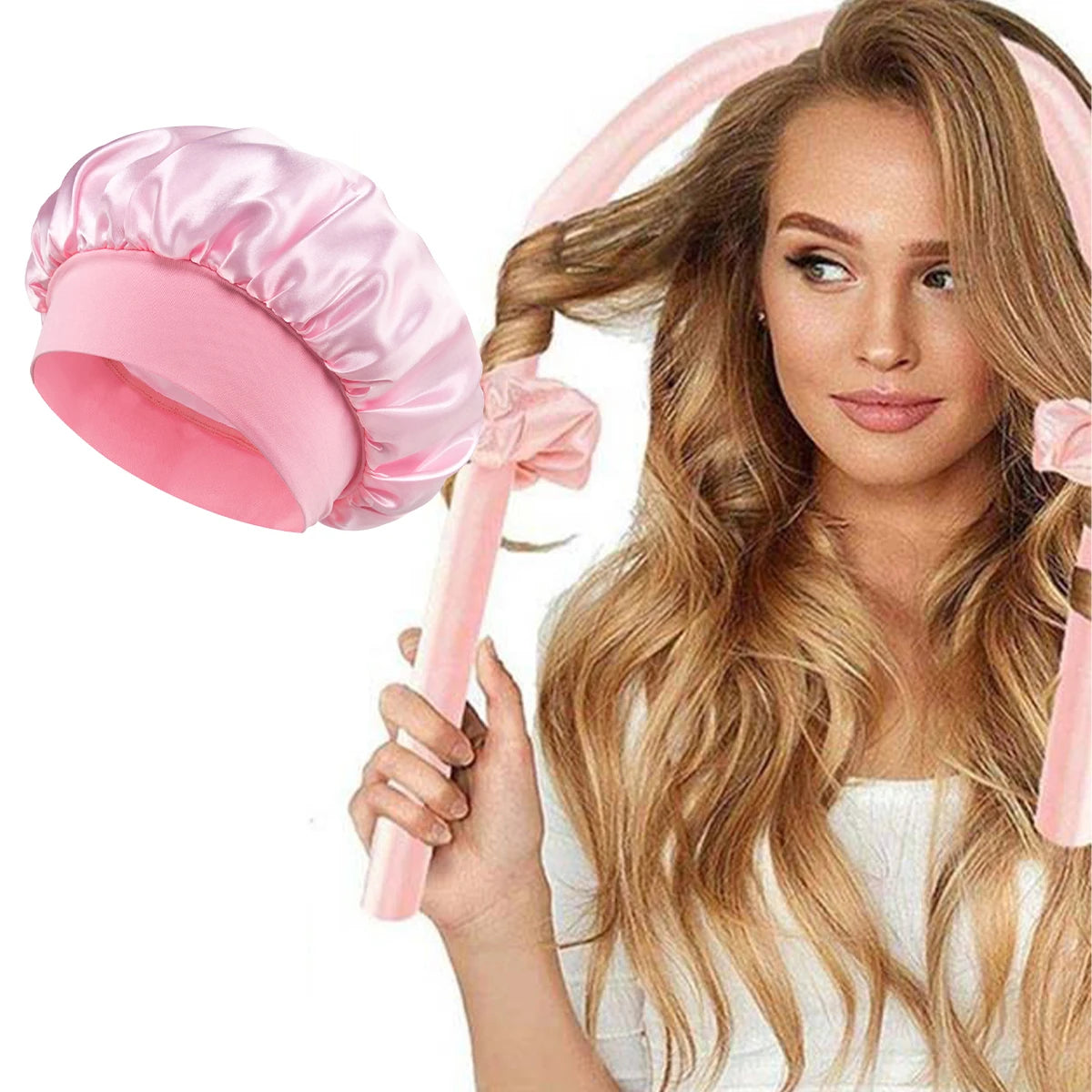 4pcs in 1 Sponge Hair Curlers with 1 Clips & 2 Scrunchies - Soft Curling Rods for Long/Short Hair, DIY Styling Tools Beauty Fashion