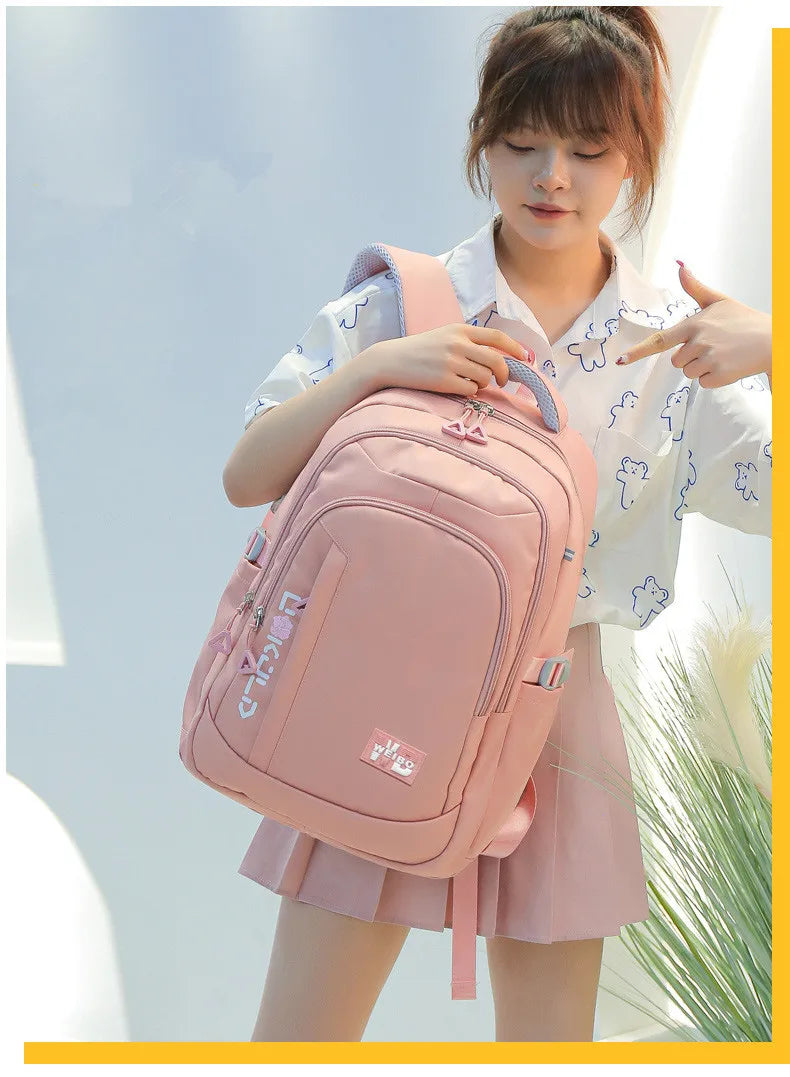 Girl School Bag Backpack Back Pack For Teenager Women Children Female Pink Schoolbag Primary High Bagpack Class Teens Child Kids Beauty World Shop
