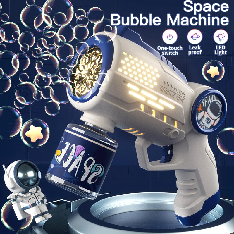 Children Bubble Gun Toy Astronaut Fully Automatic Bubble Machine Bubbles Gun Outdoor Game Fantasy Toy for Boys Girls Gifts Beauty Fashion
