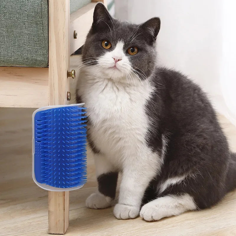 Cat Corner Brush Comb Massager for Cat Arch Plastic Scratcher Remove Hair Comb Grooming with Catnip Cat Self Cleaning Cat Supply Beauty World Shop