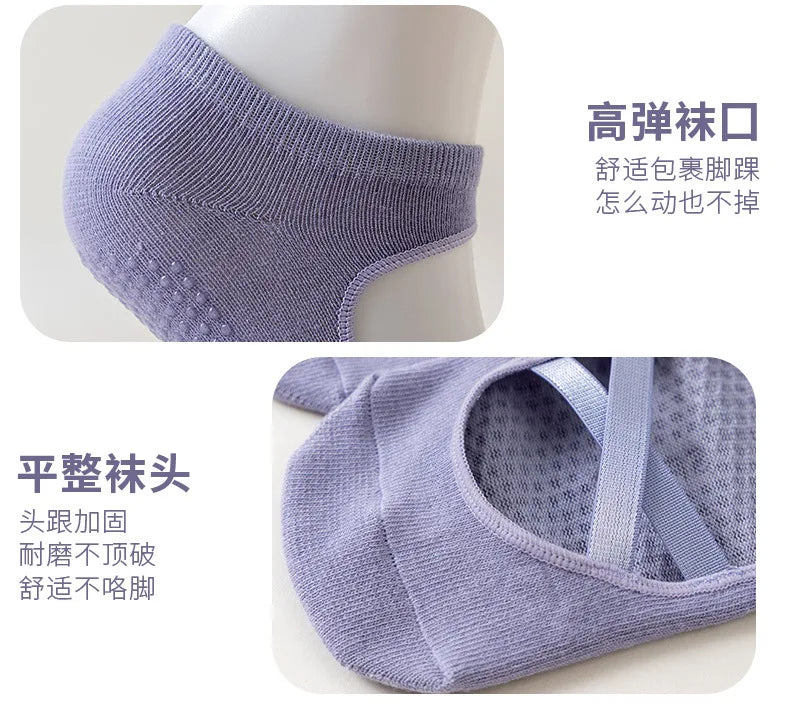1pair Fashion Yoga Socks Anti Slip Women Professional Pilates Socks Cotton Dance Floor Trampoline Aerobics Fitness Sports Socks Beauty World Shop