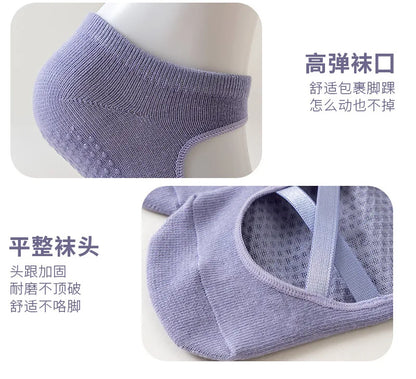 1pair Fashion Yoga Socks Anti Slip Women Professional Pilates Socks Cotton Dance Floor Trampoline Aerobics Fitness Sports Socks Beauty World Shop
