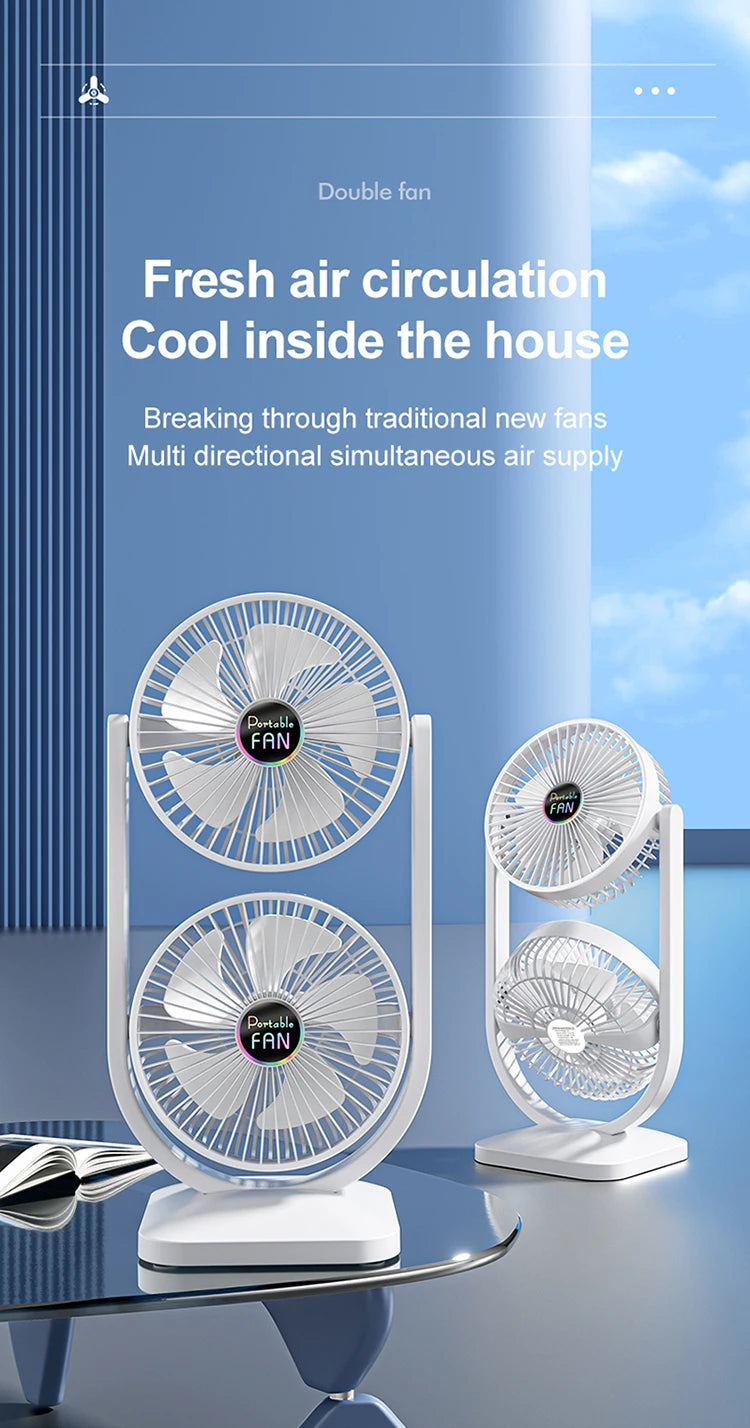 USB Charging Desktop Fan Portable Rotatable Desktop Electric Fan Suitable For Outdoor Picnic Student Dormitory Office Home Use Beauty World Shop