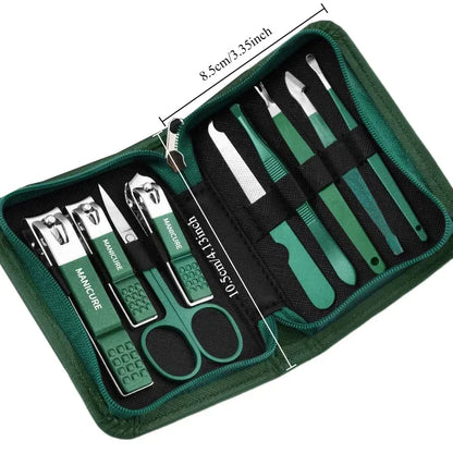 6-9 Pcs Manicure Set With Leather Case Professional Foot And Face Care Tool Kits Stainless Steel Nail Clipper Sets Gift Beauty Fashion