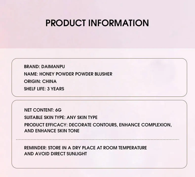 DaimAnpu monochrome honey powder powder blusher, high gloss, natural brightening, rouge setting, powder blusher cream Beauty World Shop