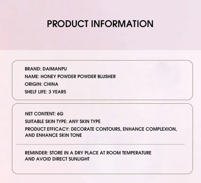 DaimAnpu monochrome honey powder powder blusher, high gloss, natural brightening, rouge setting, powder blusher cream Beauty World Shop