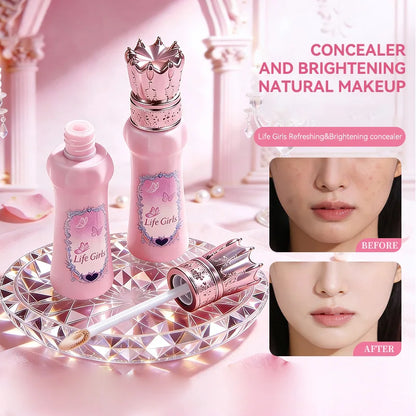 Hua Yin Ji Brightening Concealer, a fair-skinned girl's tender pink look, natural nude makeup, and a natural look,flowers Beauty Trend Shop