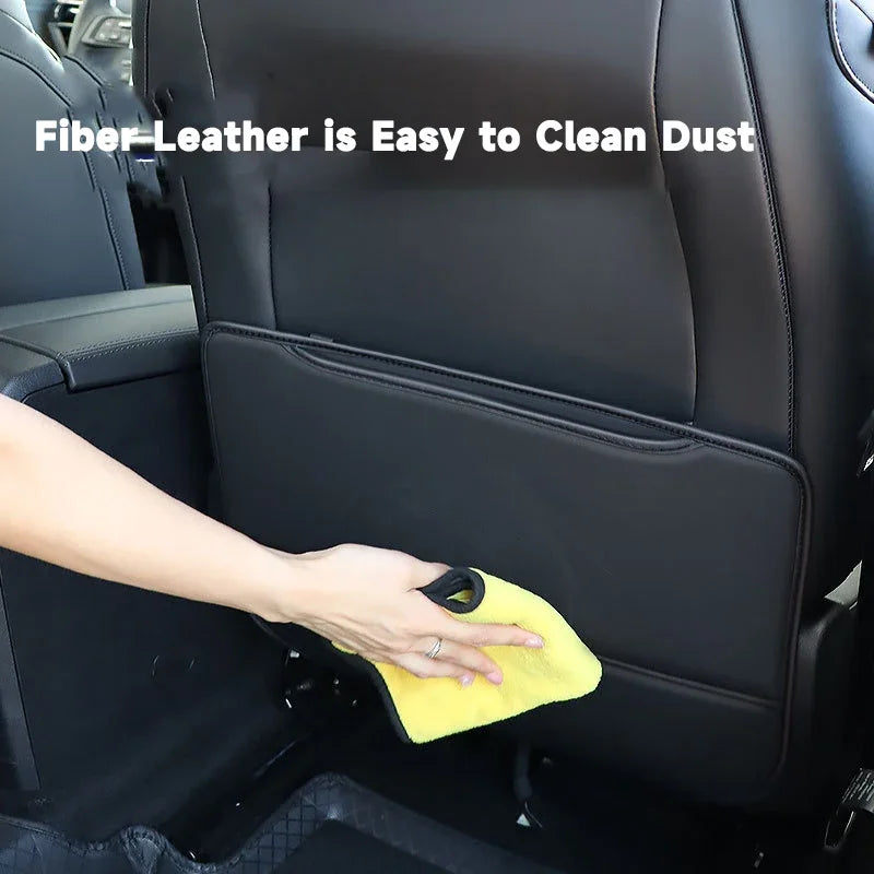 BLALION PU Leather Car Anti-kick Pad Auto Seat Back Organizer Storage Bag Car Backseat Anti Scratch Protector Pads with Cover Beauty World Shop