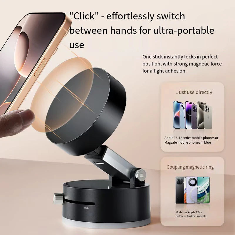 Car mobile phone magnetic Stand 2025 New type suction cup vacuum adsorption car special fixed mobile phone stand Beauty World Shop