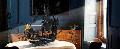 1424PCS Black Pirate Ship Building Blocks Skeleton Ghost Boat Model Assembly Bricks Toys Desktop Decoration Kids Holiday Gifts Beauty World Shop